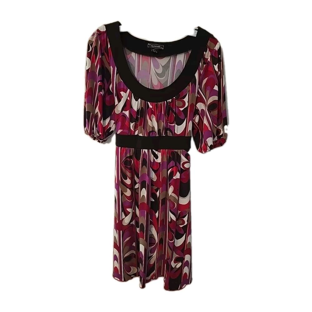 My Michelle Y2K Preppy Red Abstract Print Scoop Neck Tie‎ Back Sheath Dress XL